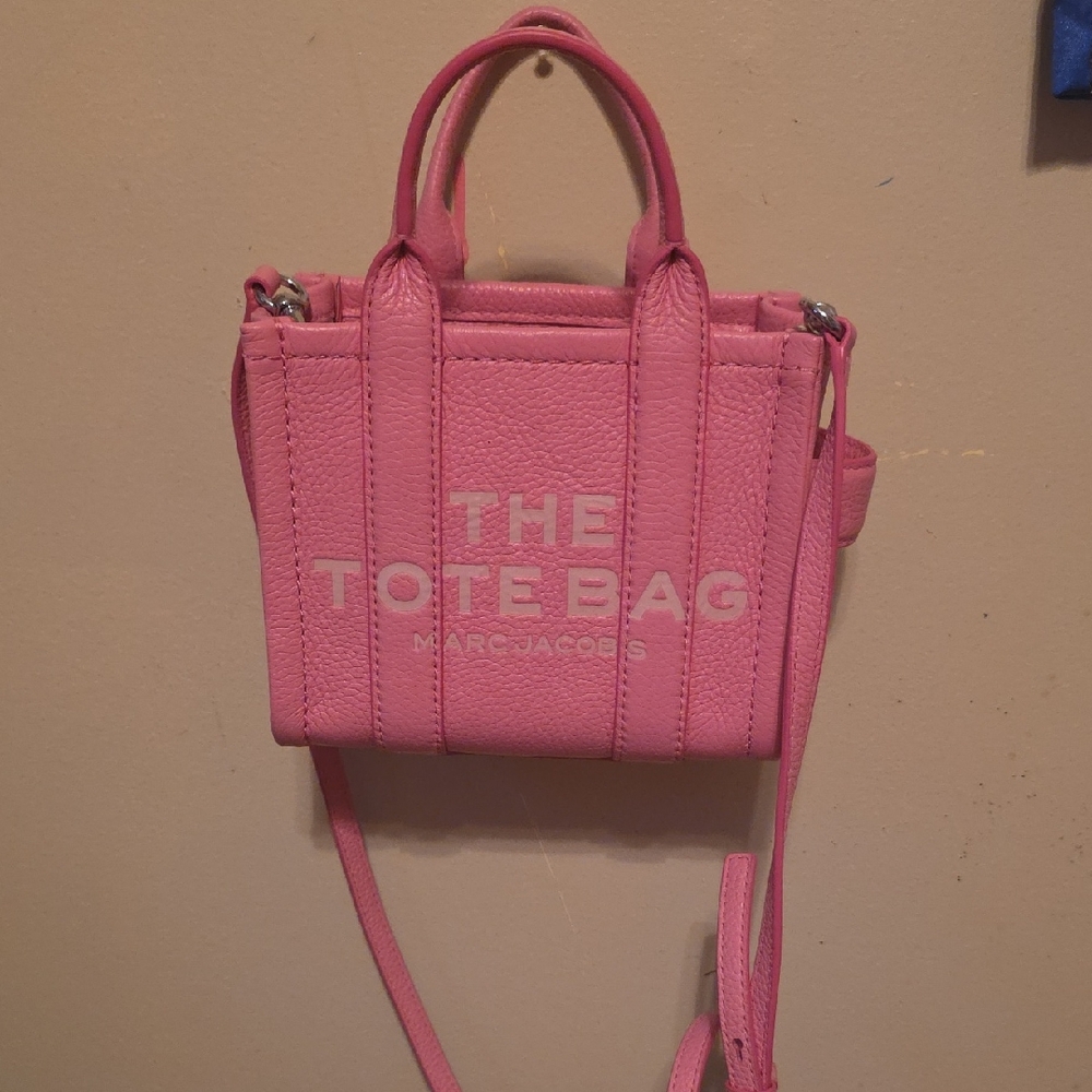 Marc Jacobs Pink Mini 'The Tote Bag' Leather Crossbody Tote